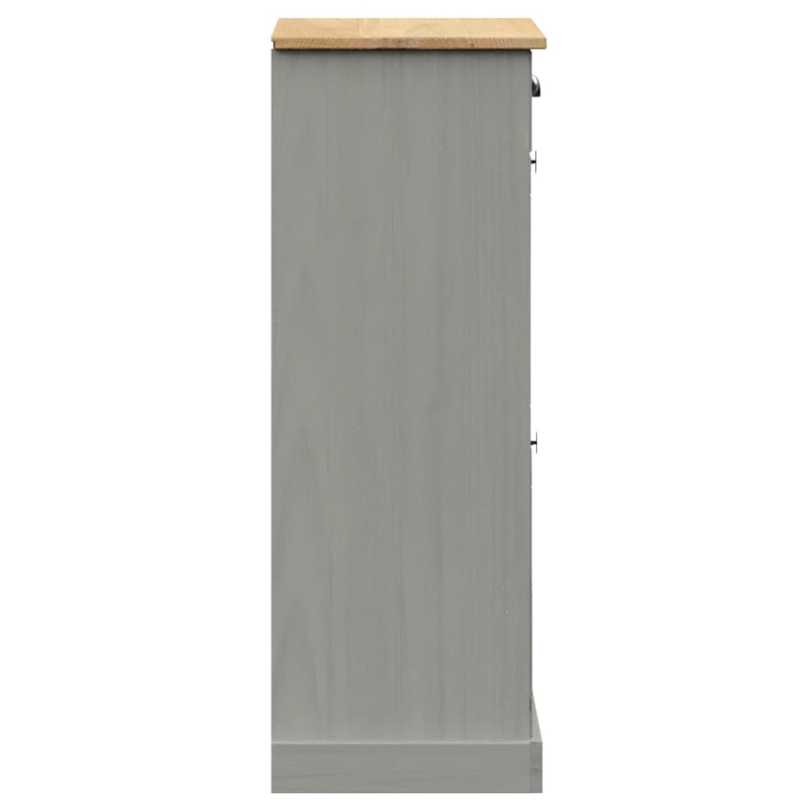Schoenenkast VIGO 60x35x96 cm massief grenenhout grijs