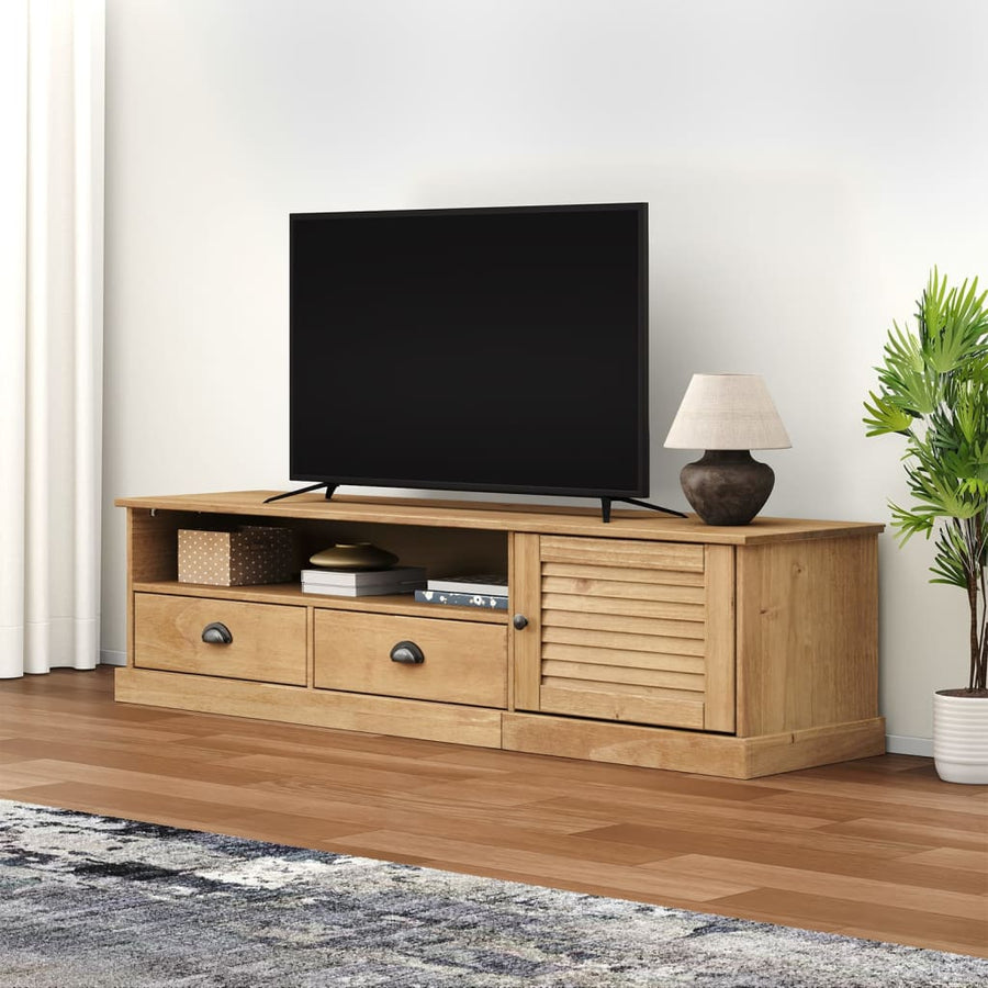 Tv-Meubel Vigo 56X40X40 Cm Massief Grenenhout Bruin