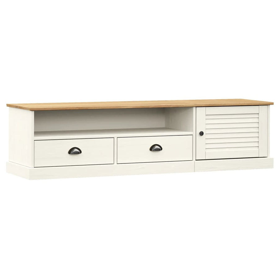 Tv-Meubel Vigo 56X40X40 Cm Massief Grenenhout Wit