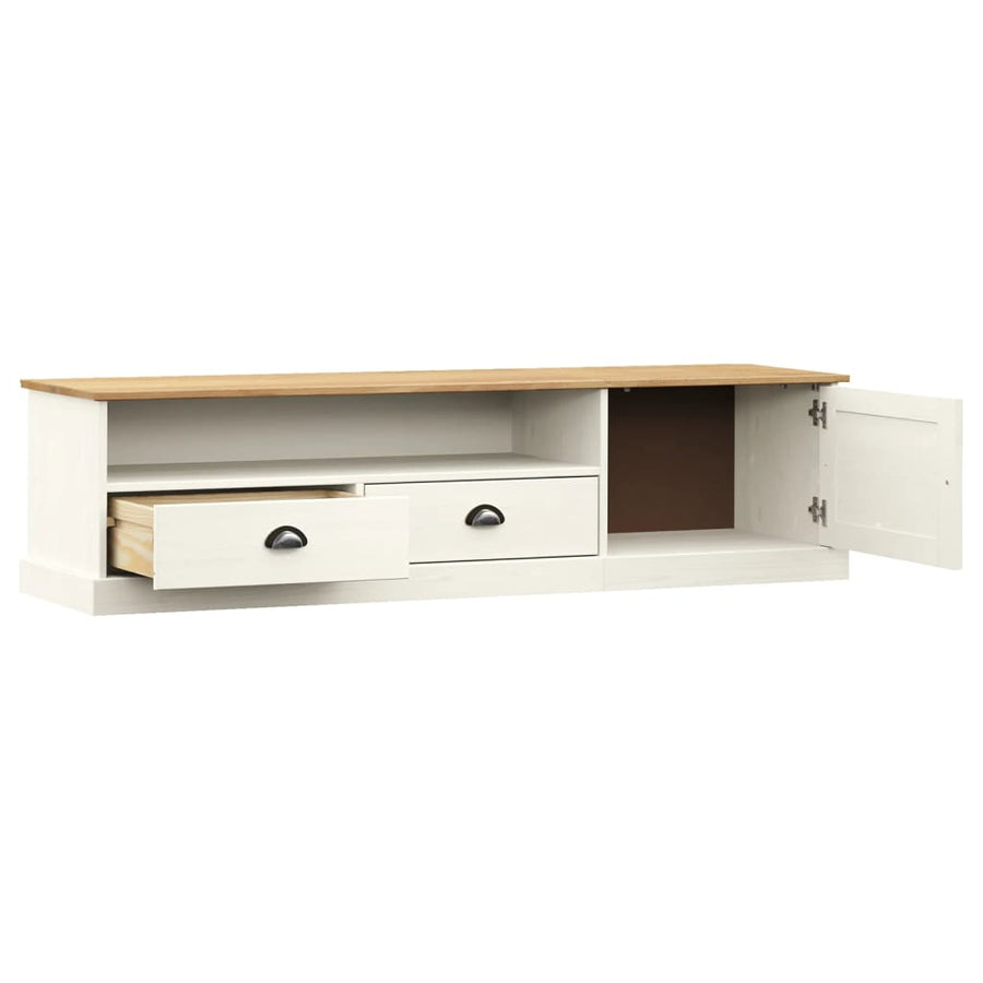 Tv-Meubel Vigo 56X40X40 Cm Massief Grenenhout Wit