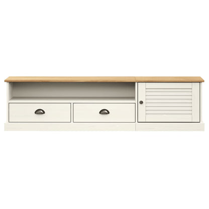 Tv-Meubel Vigo 56X40X40 Cm Massief Grenenhout Wit