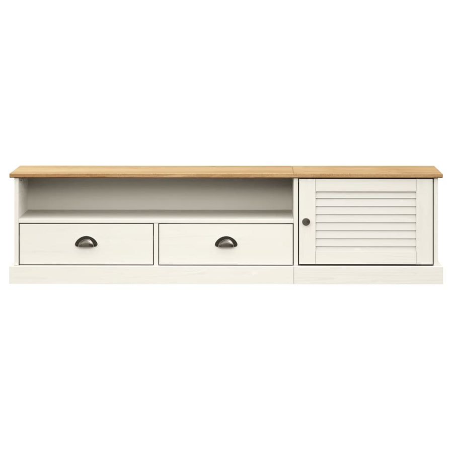 Tv-Meubel Vigo 56X40X40 Cm Massief Grenenhout Wit
