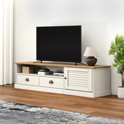 Tv-meubel 156x40x40 cm massief grenenhout wit
