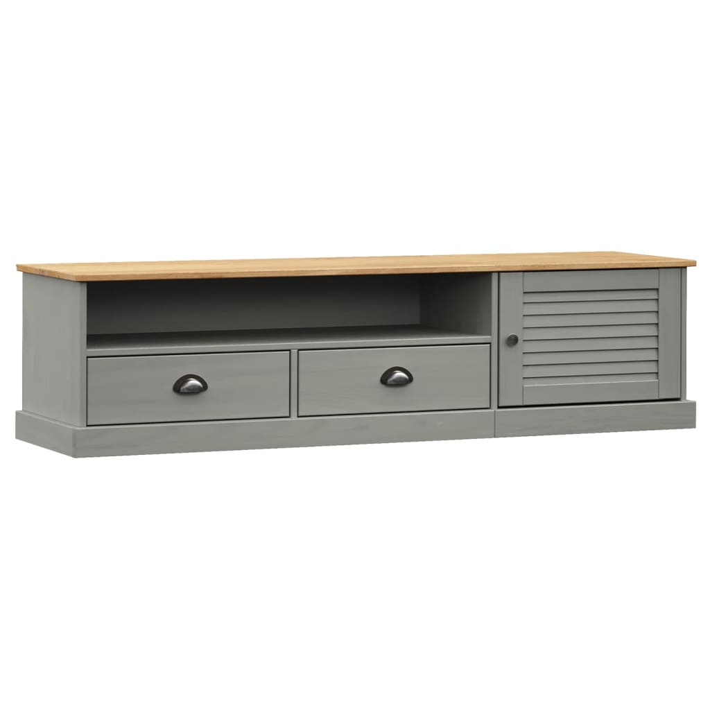 Tv-Meubel Vigo 56X40X40 Cm Massief Grenenhout Grijs