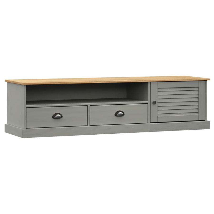 Tv-Meubel Vigo 56X40X40 Cm Massief Grenenhout Grijs
