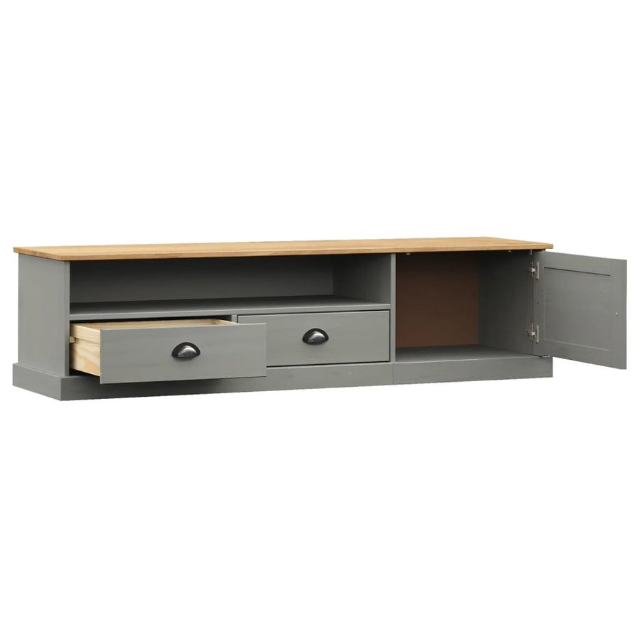 Tv-Meubel Vigo 56X40X40 Cm Massief Grenenhout Grijs