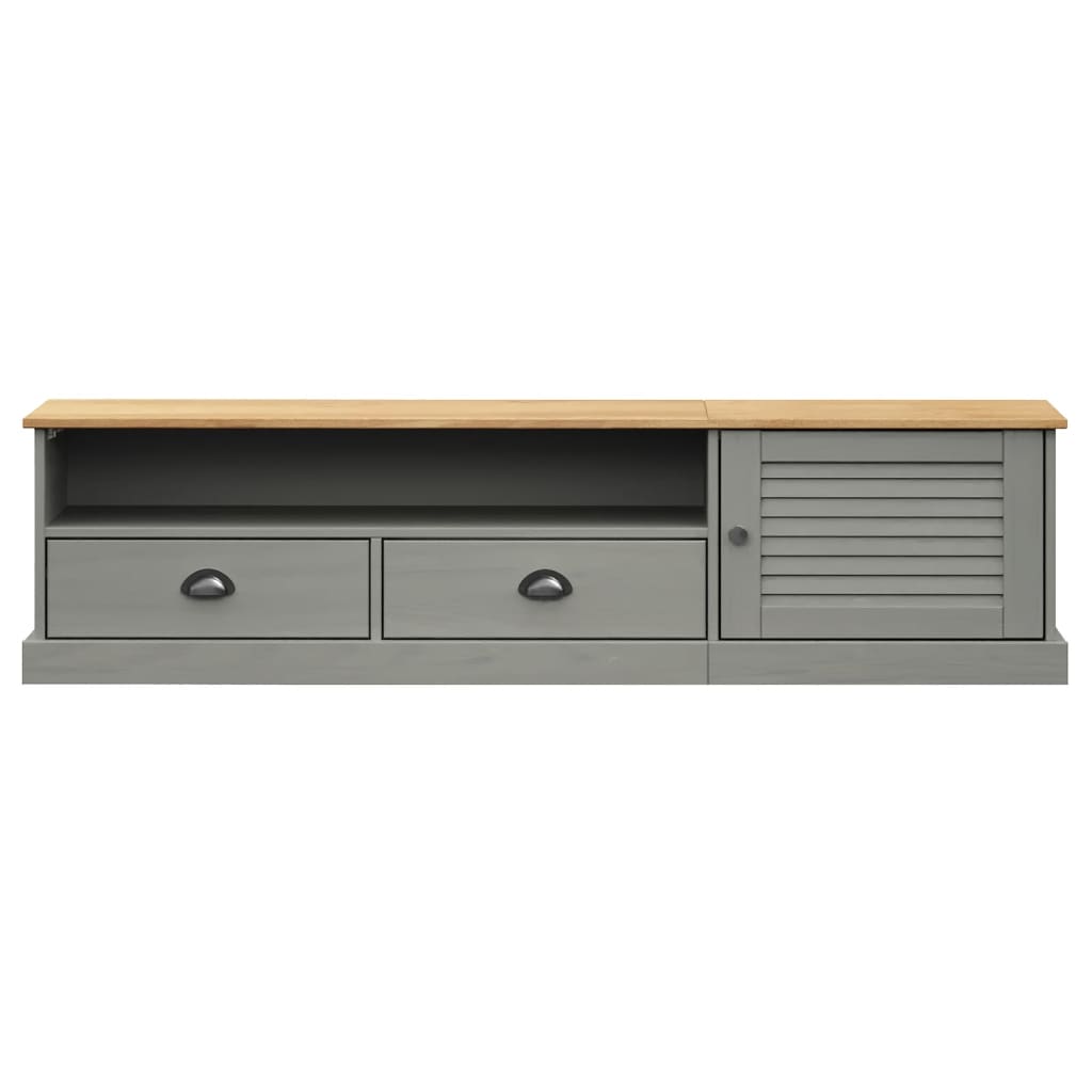 Tv-Meubel Vigo 56X40X40 Cm Massief Grenenhout Grijs