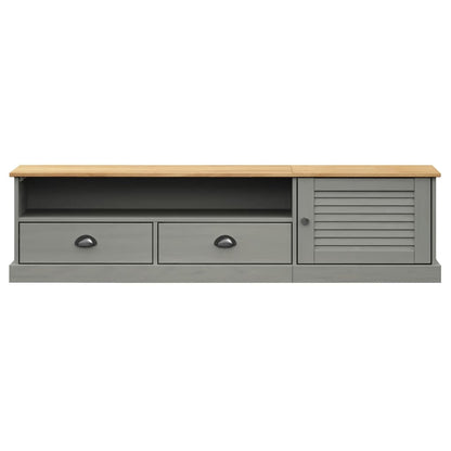 Tv-Meubel Vigo 56X40X40 Cm Massief Grenenhout Grijs