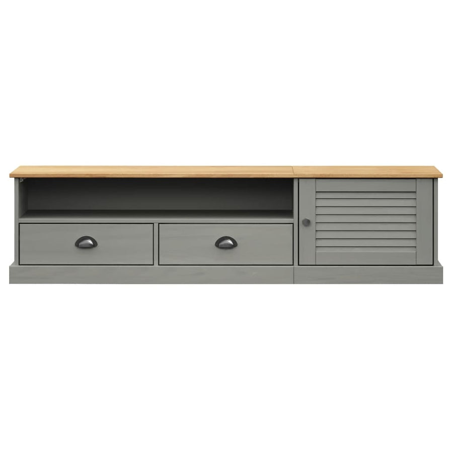 Tv-Meubel Vigo 56X40X40 Cm Massief Grenenhout Grijs