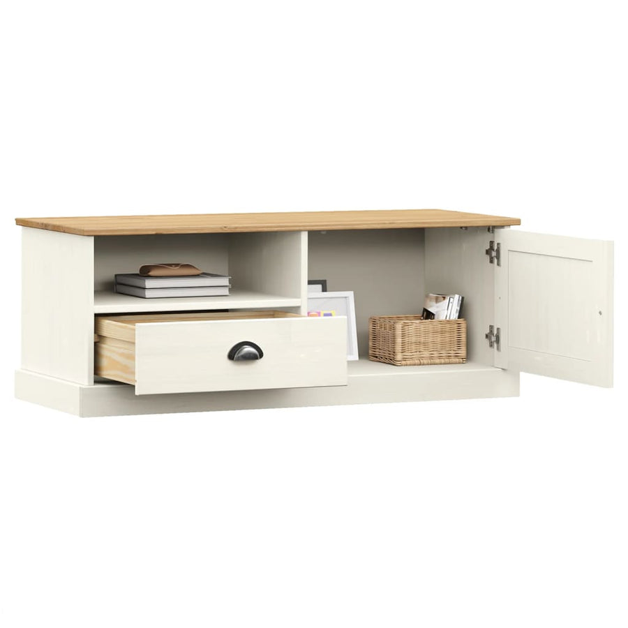 Tv-meubel VIGO 106x40x40 cm massief grenenhout wit