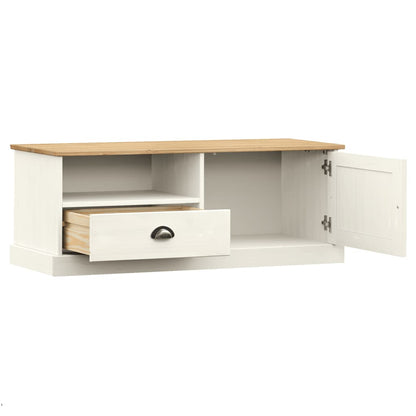 Tv-meubel VIGO 106x40x40 cm massief grenenhout wit