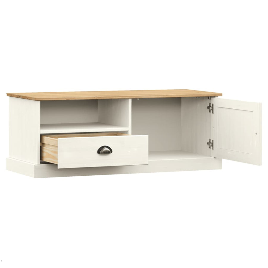 Tv-meubel VIGO 106x40x40 cm massief grenenhout wit