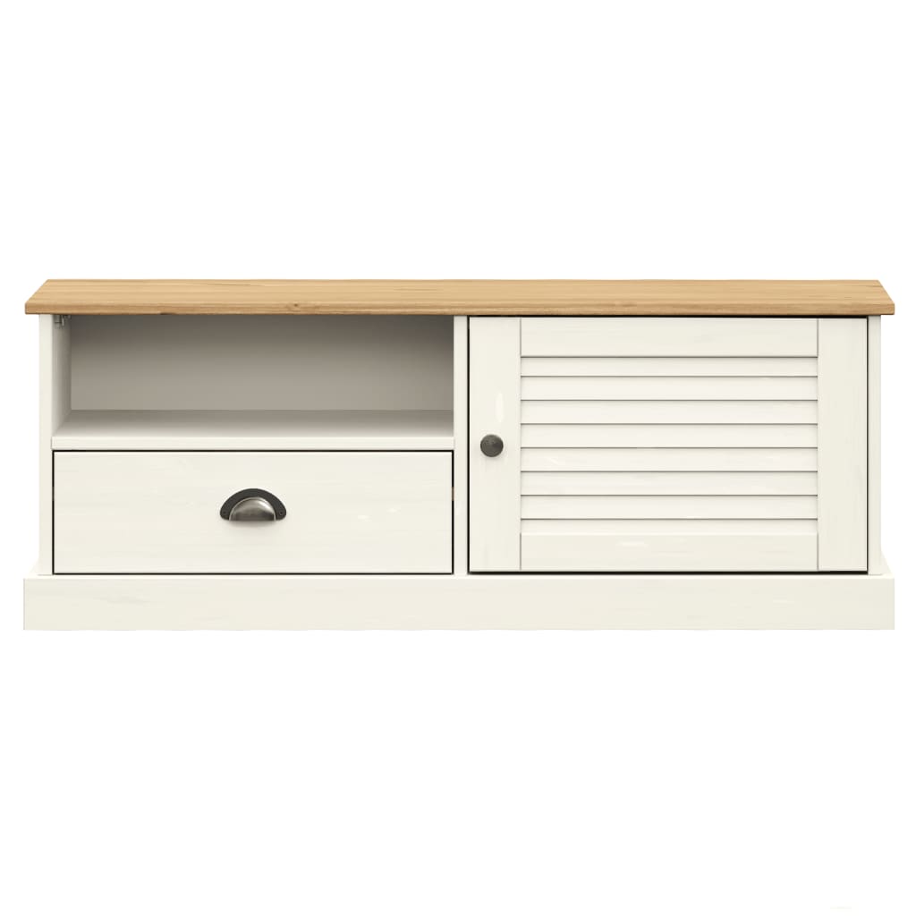 Tv-meubel VIGO 106x40x40 cm massief grenenhout wit