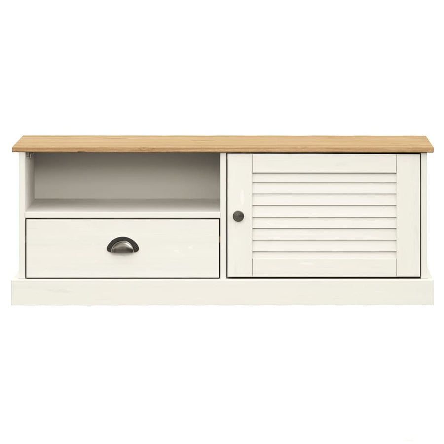 Tv-meubel VIGO 106x40x40 cm massief grenenhout wit