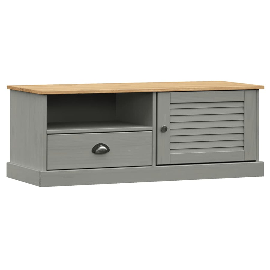 Tv-Meubel Vigo 06X40X40 Cm Massief Grenenhout Grijs