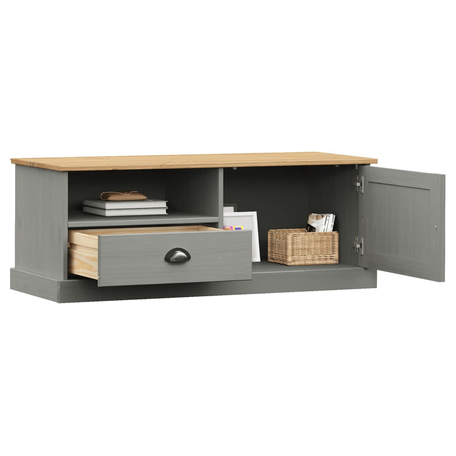 Tv-Meubel Vigo 06X40X40 Cm Massief Grenenhout Grijs
