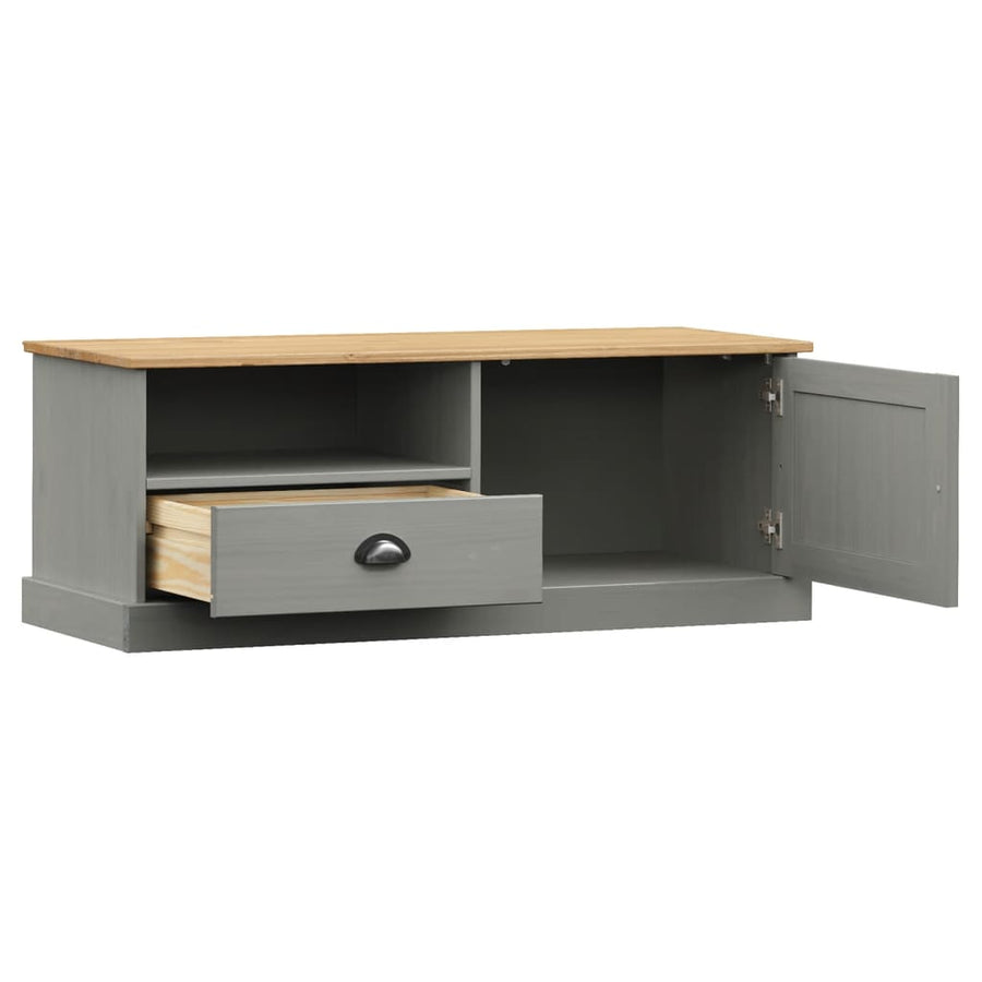 Tv-Meubel Vigo 06X40X40 Cm Massief Grenenhout Grijs