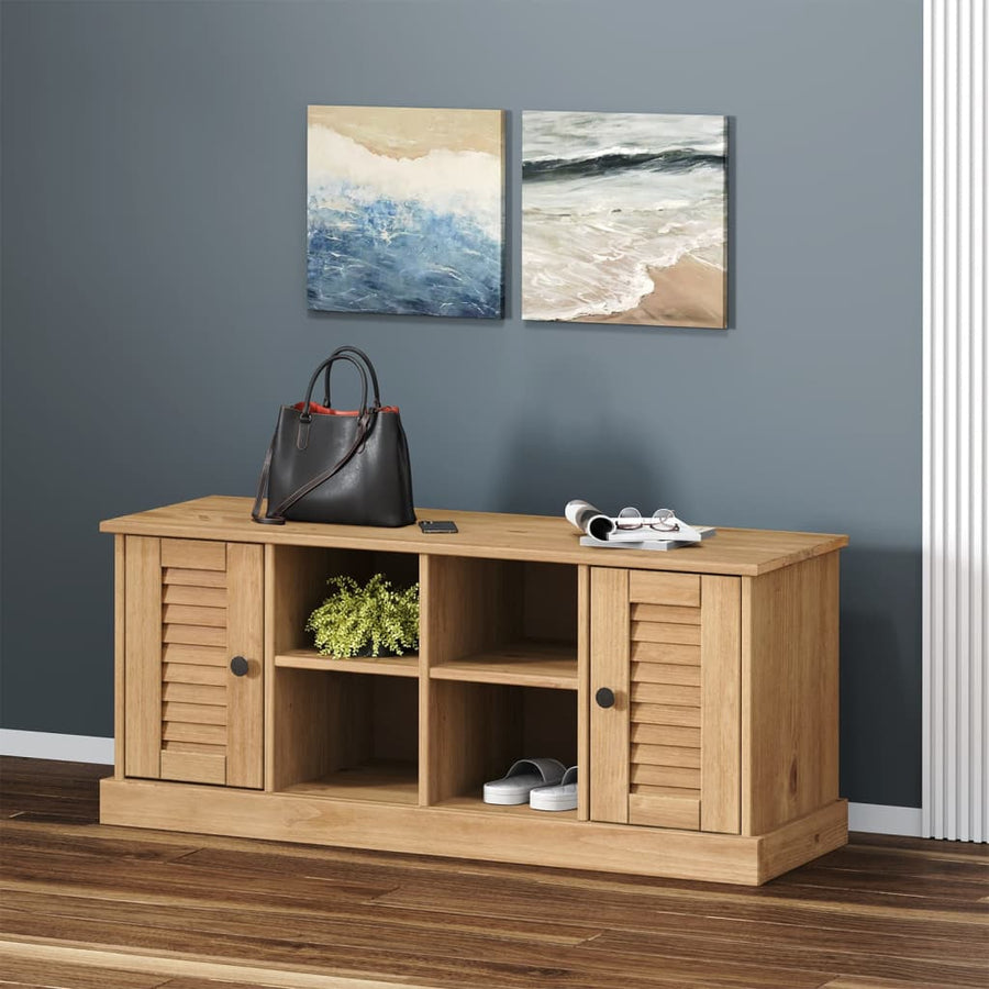 Schoenenbank Vigo 106X35X45 Cm Massief Grenenhout Bruin