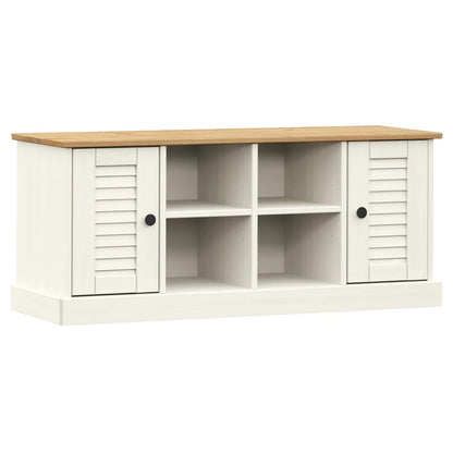 Schoenenbank Vigo 106X35X40 Cm Massief Grenenhout Wit