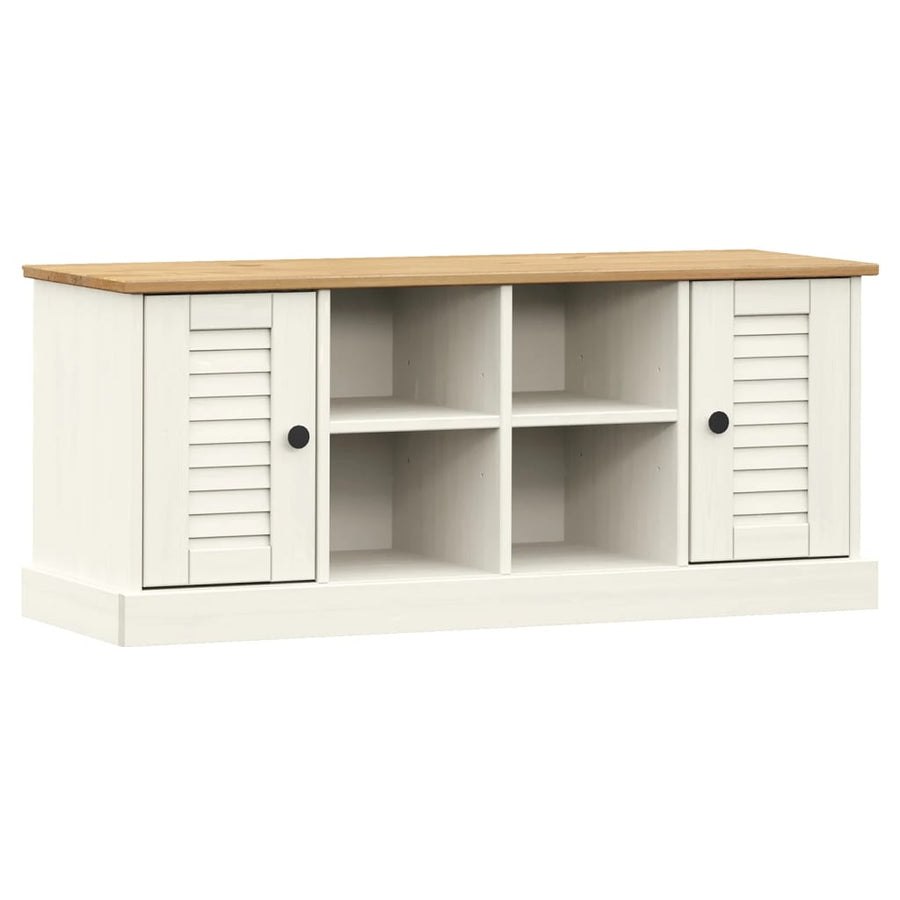 Schoenenbank Vigo 106X35X40 Cm Massief Grenenhout Wit
