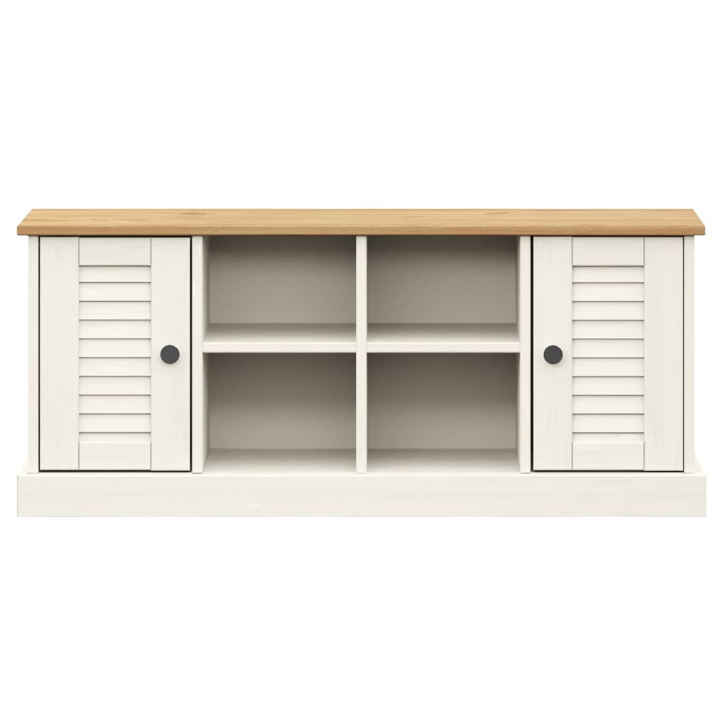 Schoenenbank Vigo 106X35X40 Cm Massief Grenenhout Wit