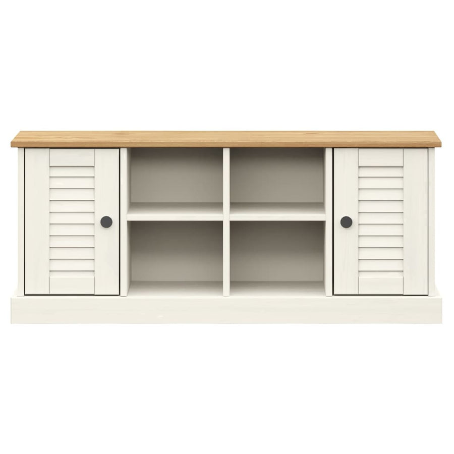 Schoenenbank Vigo 106X35X40 Cm Massief Grenenhout Wit