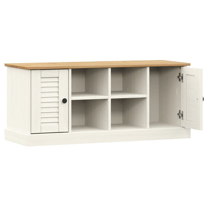 Schoenenbank Vigo 106X35X40 Cm Massief Grenenhout Wit