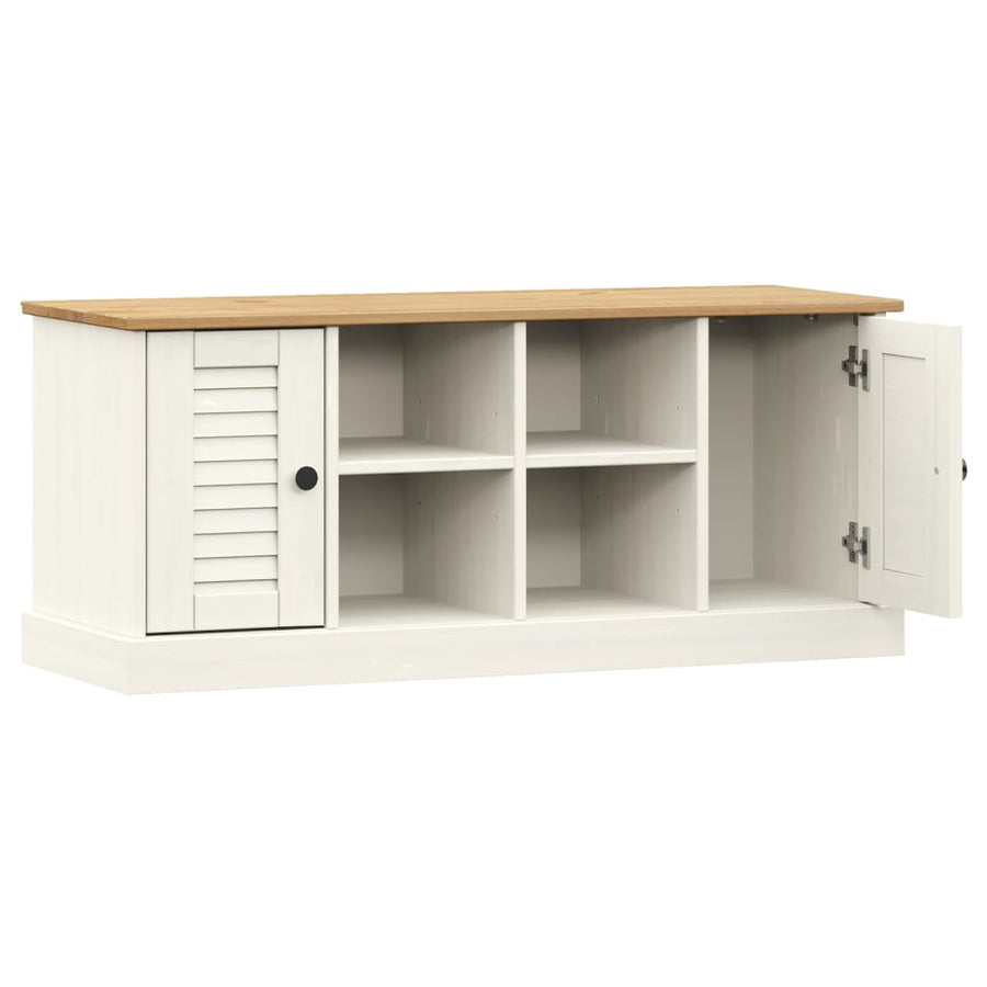 Schoenenbank Vigo 106X35X40 Cm Massief Grenenhout Wit