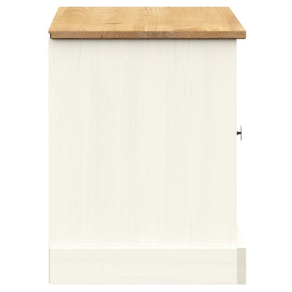 Schoenenbank Vigo 106X35X40 Cm Massief Grenenhout Wit