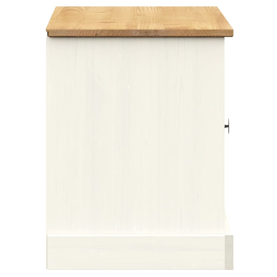 Schoenenbank Vigo 106X35X40 Cm Massief Grenenhout Wit