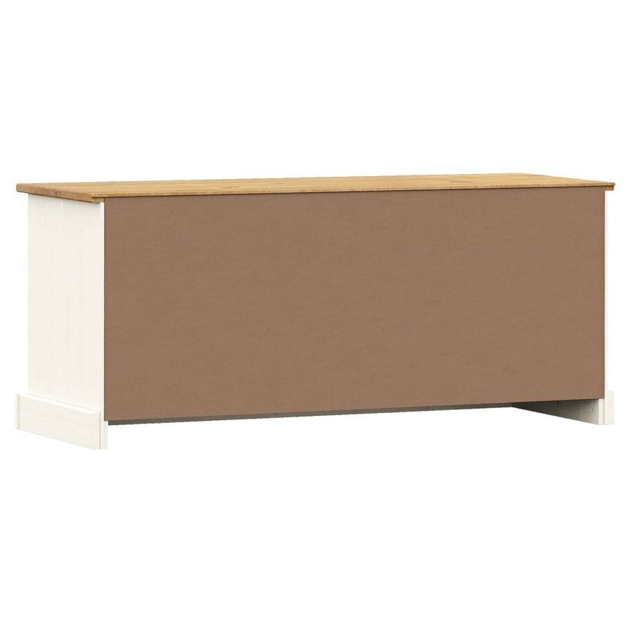 Schoenenbank Vigo 106X35X40 Cm Massief Grenenhout Wit