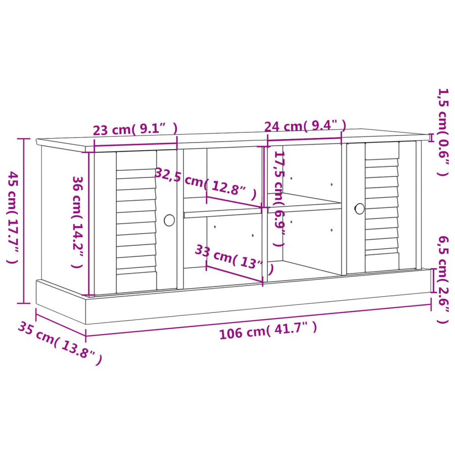 Schoenenbank Vigo 106X35X40 Cm Massief Grenenhout Wit