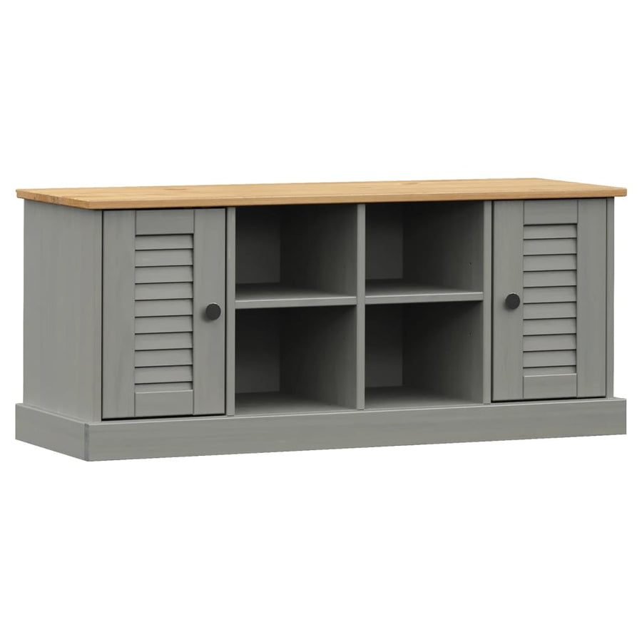 Schoenenbank Vigo 106X35X40 Cm Massief Grenenhout Grijs