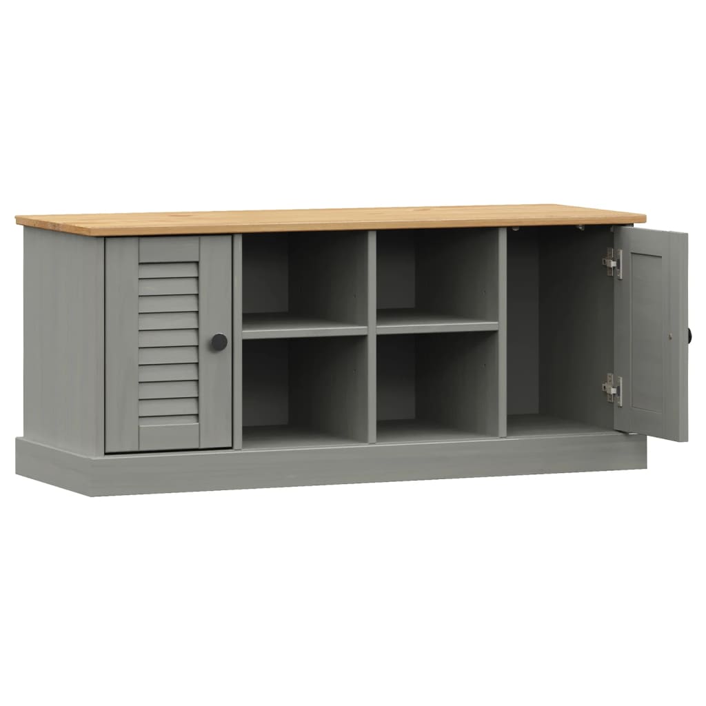 Schoenenbank Vigo 106X35X40 Cm Massief Grenenhout Grijs