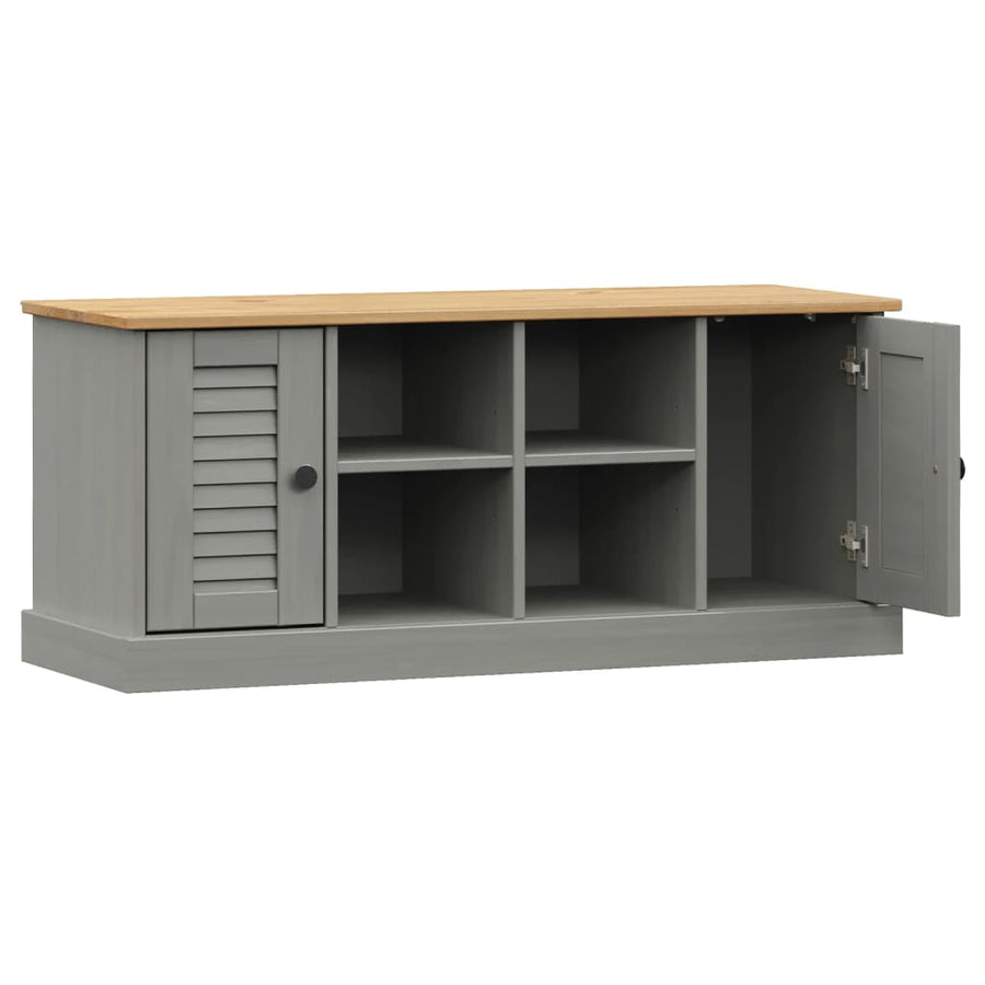 Schoenenbank Vigo 106X35X40 Cm Massief Grenenhout Grijs