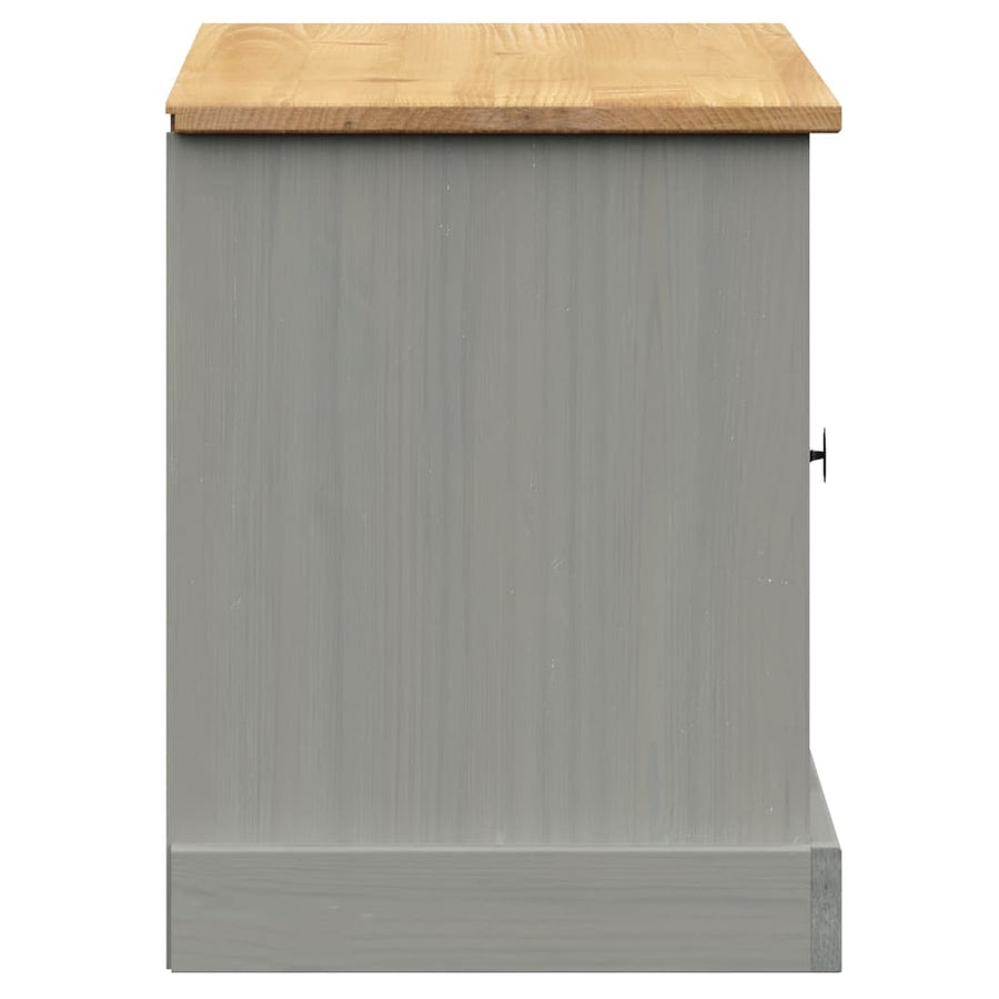 Schoenenbank Vigo 106X35X40 Cm Massief Grenenhout Grijs