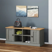 Schoenenbank 106x35x45 cm massief grenenhout grijs