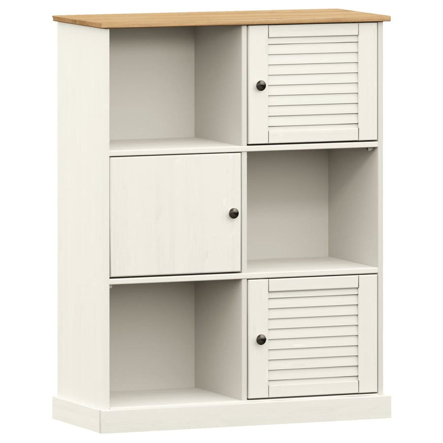 Boekenkast Vigo 90X35X114,5 Cm Massief Grenenhout Wit