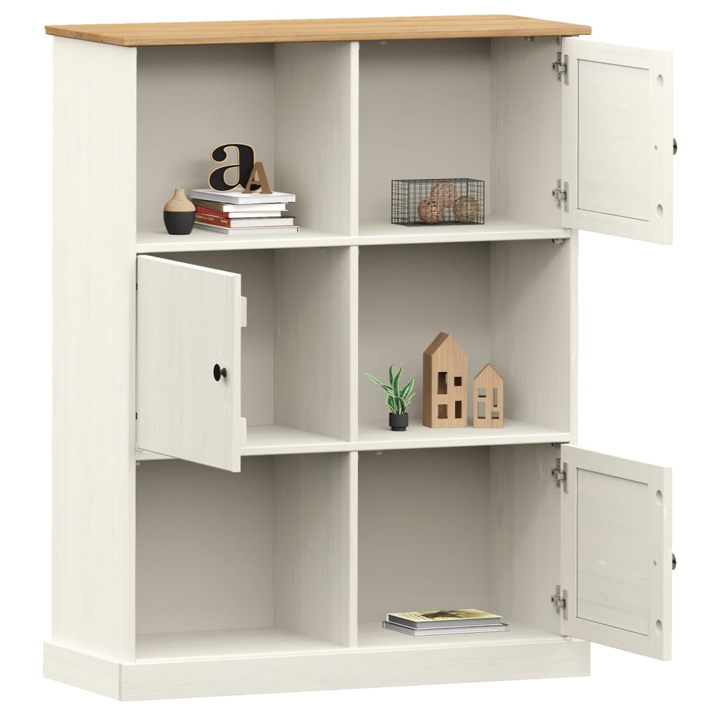 Boekenkast Vigo 90X35X114,5 Cm Massief Grenenhout Wit