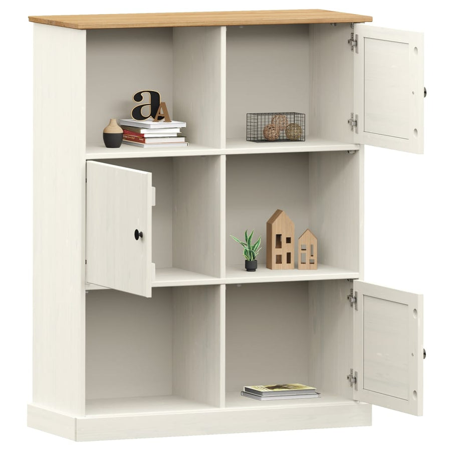 Boekenkast Vigo 90X35X114,5 Cm Massief Grenenhout Wit