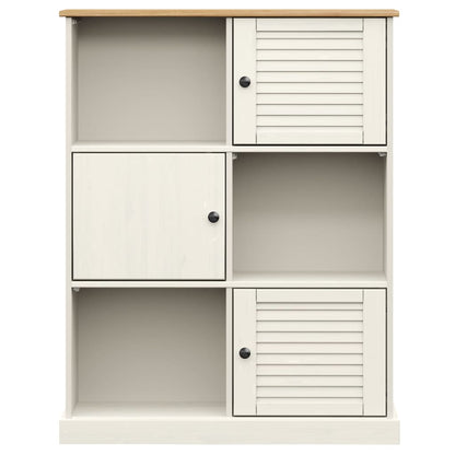 Boekenkast Vigo 90X35X114,5 Cm Massief Grenenhout Wit