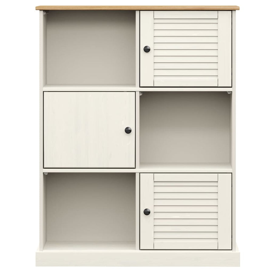 Boekenkast Vigo 90X35X114,5 Cm Massief Grenenhout Wit