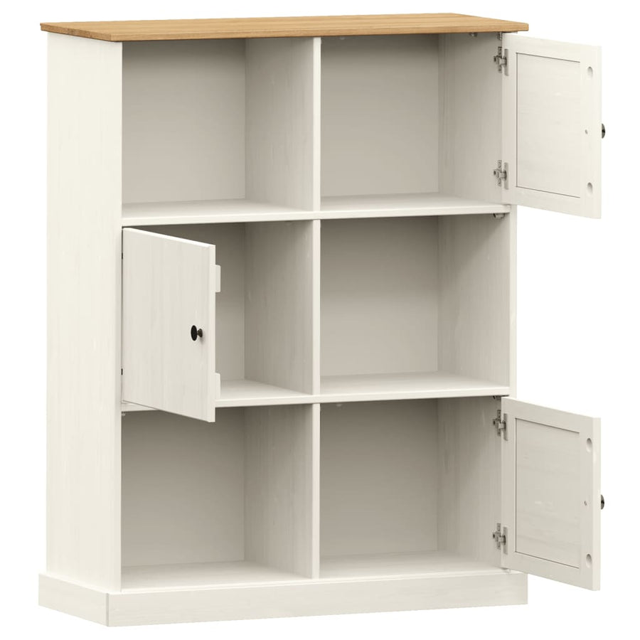 Boekenkast Vigo 90X35X114,5 Cm Massief Grenenhout Wit