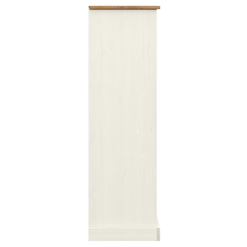 Boekenkast Vigo 90X35X114,5 Cm Massief Grenenhout Wit