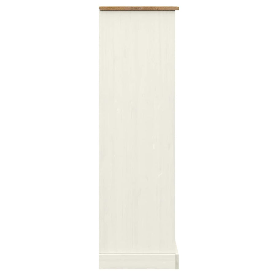 Boekenkast Vigo 90X35X114,5 Cm Massief Grenenhout Wit