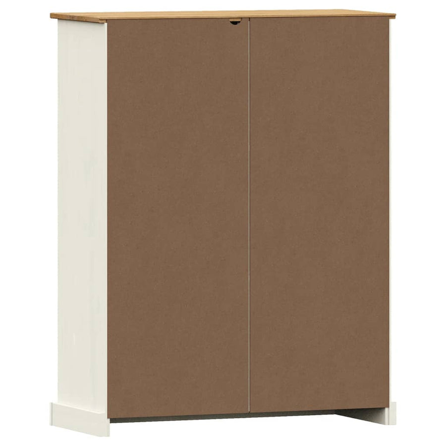 Boekenkast Vigo 90X35X114,5 Cm Massief Grenenhout Wit