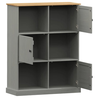 Boekenkast Vigo 90X35X114,5 Cm Massief Grenenhout Grijs