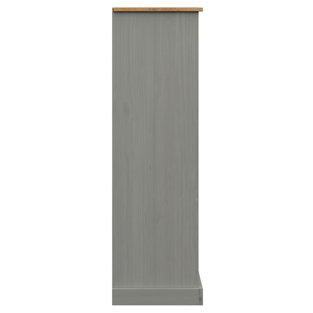 Boekenkast Vigo 90X35X114,5 Cm Massief Grenenhout Grijs