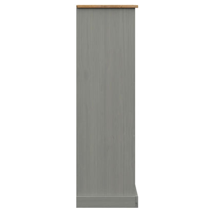 Boekenkast Vigo 90X35X114,5 Cm Massief Grenenhout Grijs