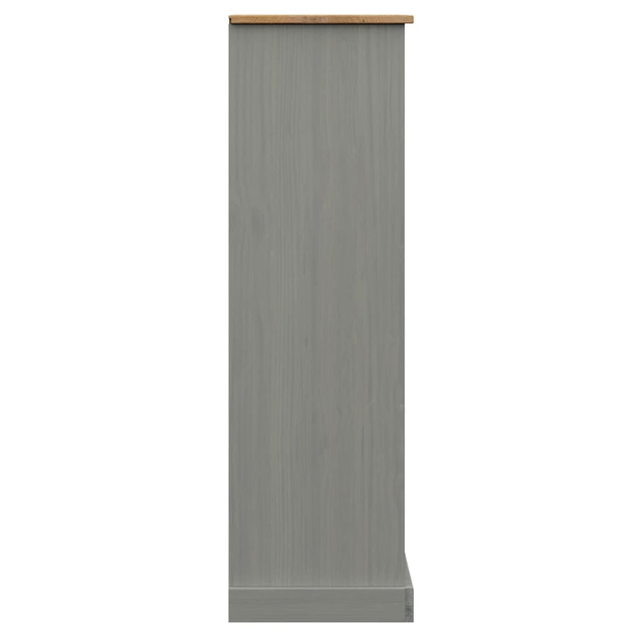 Boekenkast Vigo 90X35X114,5 Cm Massief Grenenhout Grijs